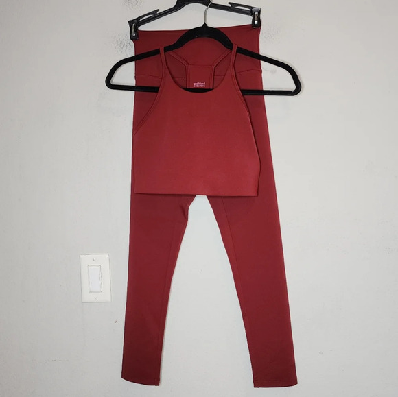 Girlfriend Collective Red 2-peice crop tank highrise leggings size xs/s. - Picture 1 of 15